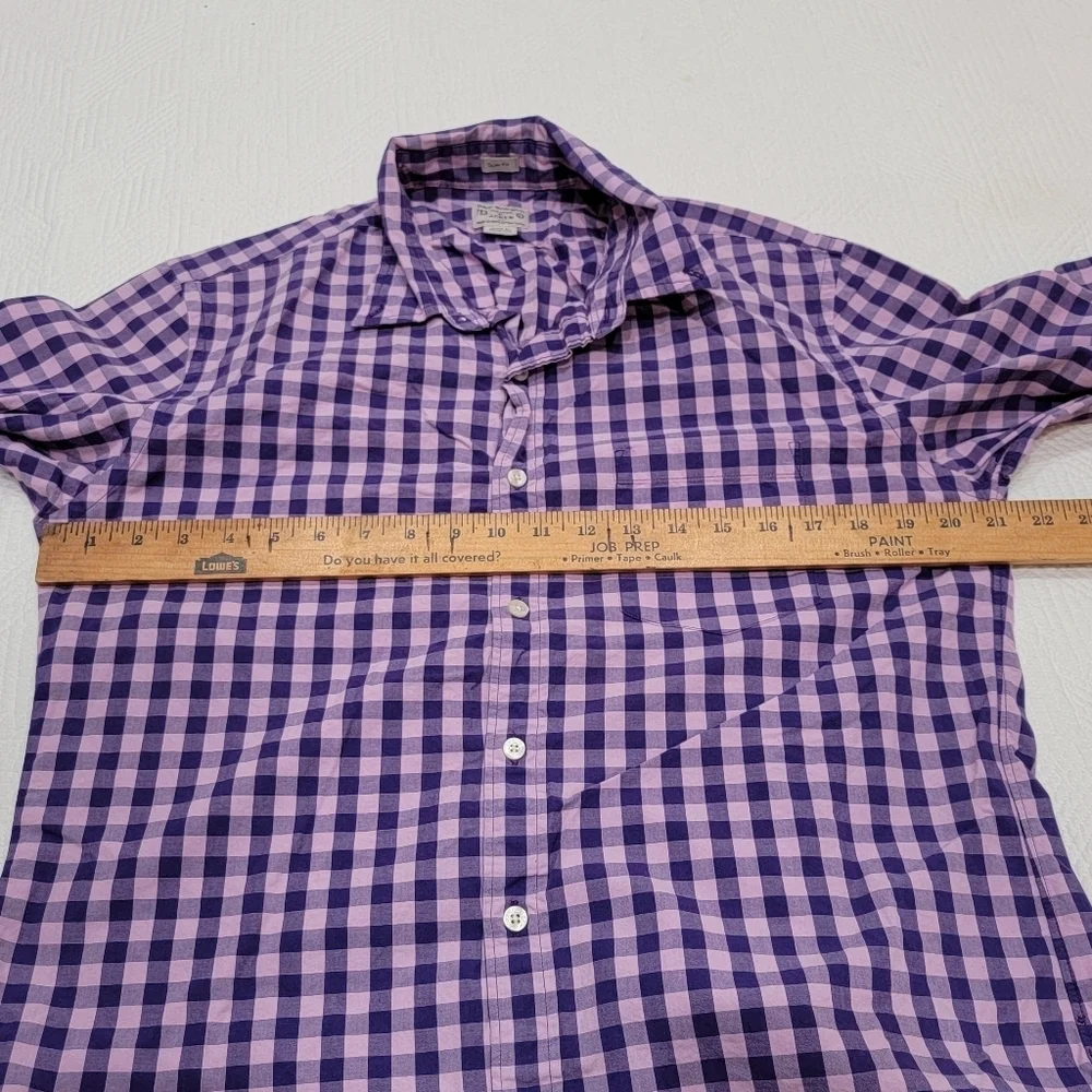 J. CREW Large button down. Purple‎ gingham.
